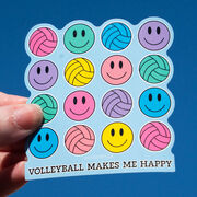 Volleyball Sticker - Volleyball Makes Me Happy