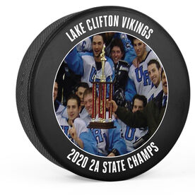 Personalized Hockey Puck - Your Team Photo with Text