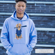 Baseball Hooded Sweatshirt - Dinger the Baseball Dog