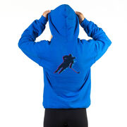 Hockey Hooded Sweatshirt - Hockey Girl Glitch (Back Design)