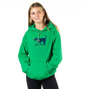 Girls Lacrosse Hooded Sweatshirt - LuLa The LAX Dog(Blue)