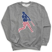 Baseball Crewneck Sweatshirt - Baseball Stars and Stripes Player