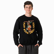 Guys Lacrosse Crewneck Sweatshirt - Play Hard, Chill Easy