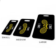 Tennis Bag/Luggage Tag - Personalized Text with Crossed Rackets