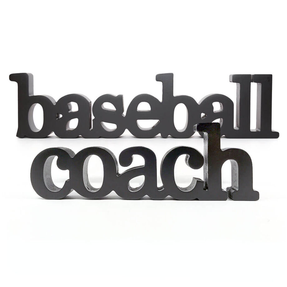Baseball Coach Wood Words