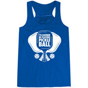 Pickleball Flowy Racerback Tank Top - I'd Rather Be Playing Pickleball