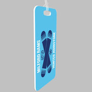 Snowboarding Bag/Luggage Tag - Personalized Text with Crossed Boards