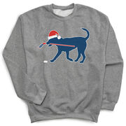 Hockey Crewneck Sweatshirt - Santa Hockey Dog