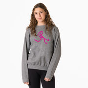 Field Hockey Crewneck Sweatshirt - Neon Pink Field Hockey Girl