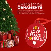 Softball Round Ceramic Ornament - Joy love Peace