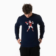 Football Tshirt Long Sleeve - Touchdown Santa
