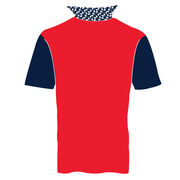 Custom Team Short Sleeve Polo Shirt - Tennis Pattern Color Block