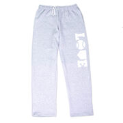 Softball Fleece Sweatpants - Softball Love (White)