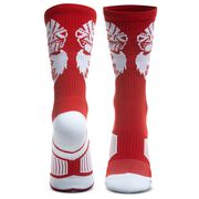 Hockey Woven Mid-Calf Socks - Ho Ho Hockey Santa