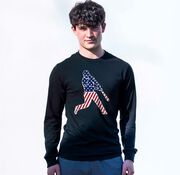 Baseball Tshirt Long Sleeve - Baseball Stars and Stripes Player