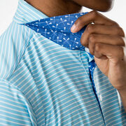 Custom Team Short Sleeve Polo Shirt - Guys Lacrosse Stripes