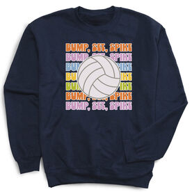Volleyball Crewneck Sweatshirt - Bump, Set, Spike