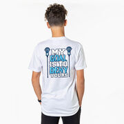 Guys Lacrosse Short Sleeve T-Shirt - My Goal Is To Deny Yours (Back Design)