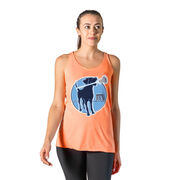 Girls Lacrosse Women's Everyday Tank Top - Watercolor Lacrosse Dog With Girl Stick