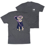 Girls Lacrosse Short Sleeve T-Shirt - Lily The Lacrosse Dog (Back Design)