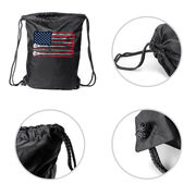 Guys Lacrosse Drawstring Backpack - American Flag