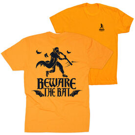 Baseball T-Shirt Short Sleeve - Beware The  Bat (Back Design)