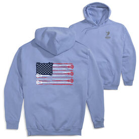 Guys Lacrosse Hooded Sweatshirt - USA Sticks (Back Design)