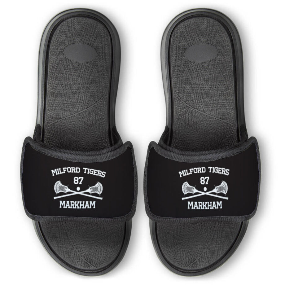 Guys Lacrosse Repwell&reg; Slide Sandals - Custom Lacrosse - Personalization Image