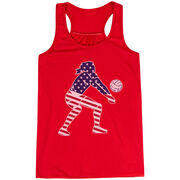 Volleyball Flowy Racerback Tank Top - Volleyball Stars and Stripes Player