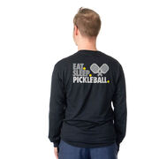 Pickleball Tshirt Long Sleeve - Eat. Sleep. Pickleball (Back Design)