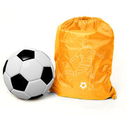 Soccer Drawstring Backpack - Soccer Guy Player Sketch