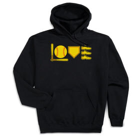 Softball Hooded Sweatshirt - Love To Play