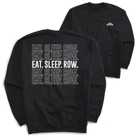 Rowing Crewneck Sweatshirt - Eat Sleep Row (Bold) (Back Design)