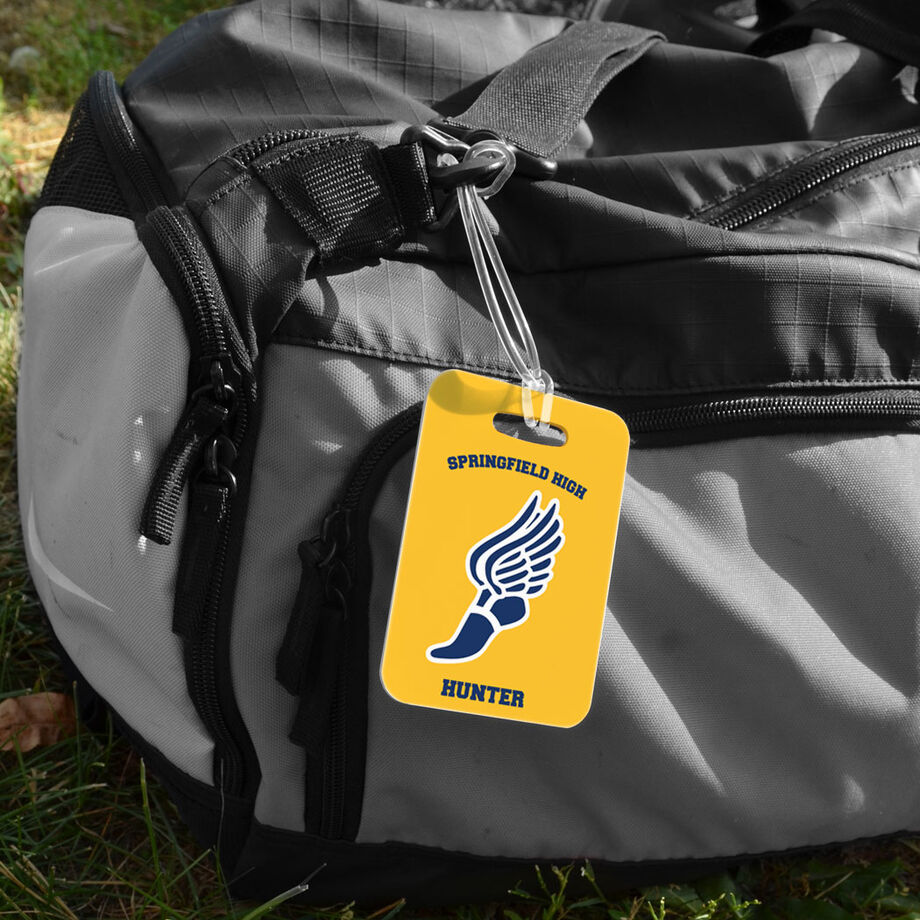 Track and Field Bag/Luggage Tag - Personalized Team Track Winged Foot