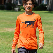 Baseball Long Sleeve Performance Tee - Navy Baseball Dog