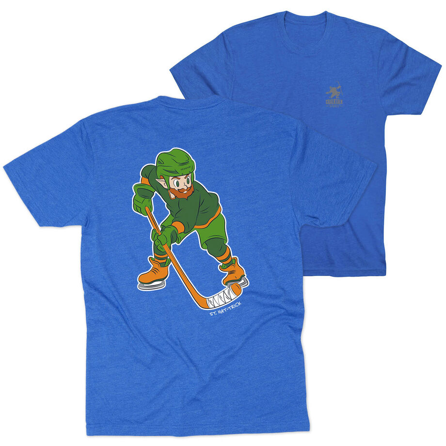 Hockey Short Sleeve T-Shirt - St. Hat-Trick (Back Design) 