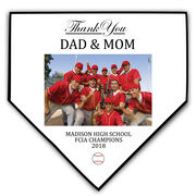 Baseball Home Plate Plaque - Thank You With Photo