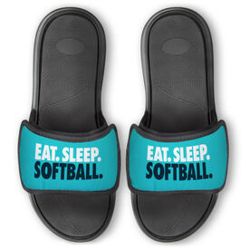 Softball Repwell&reg; Slide Sandals - Eat. Sleep. Softball.