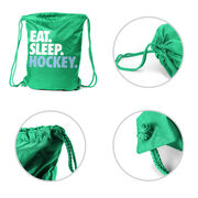 Hockey Drawstring Backpack Eat. Sleep. Hockey.