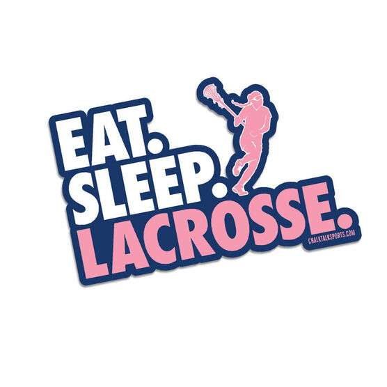 Girls Lacrosse Stickers - Eat Sleep Lacrosse (Set of 2)