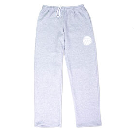 Volleyball Fleece Sweatpants - Volleyball Icon [Youth Small/Gray] - SS