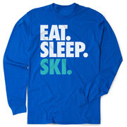 Skiing & Snowboarding Tshirt Long Sleeve - Eat. Sleep. Ski