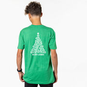 Lacrosse Short Sleeve T-Shirt - Merry Laxmas Tree (Back Design)
