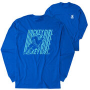 Hockey Tshirt Long Sleeve - Hockey Girl Repeat (Back Design)