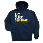 Softball Hooded Sweatshirt - Eat. Sleep. Softball. [Navy/Youth Small] - SS
