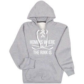 Hockey Sport Lace Sweatshirt - Home Is Where The Rink Is