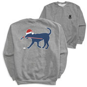 Hockey Crewneck Sweatshirt - Santa Hockey Dog (Back Design)