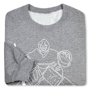 Hockey Crewneck Sweatshirt - Hockey Goalie Sketch