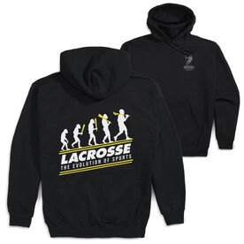 Guys Lacrosse Hooded Sweatshirt - Evolution of Lacrosse (Back Design)