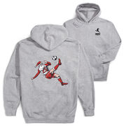 Soccer Hooded Sweatshirt - Soccer Santa (Back Design)
